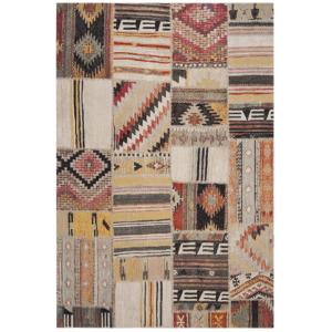 Alfombra beige/multicolore 155 x 229 cm