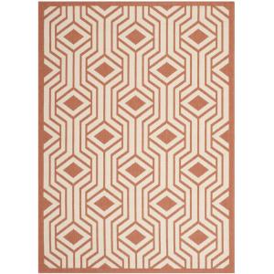 Alfombra beige/naranja 160 x 231 cm