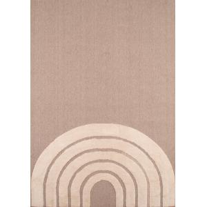 Alfombra beige y crema con suave dibujo de arco iris - 120x…