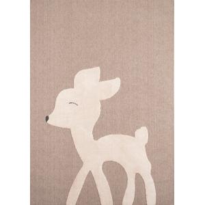 Alfombra beige y crema con suave dibujo de bambi en relieve…