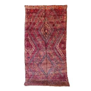 Alfombra bereber marroquí de pura lana 186 x 367 cm