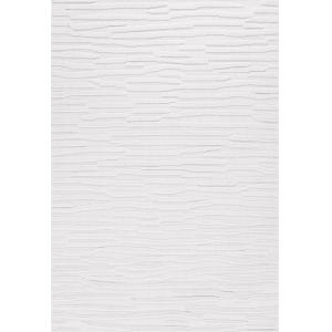 Alfombra blanca interior y exterior con motivo de olas 200x…