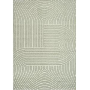 Alfombra boho moderna terraza, verde, 120 x 160 cm