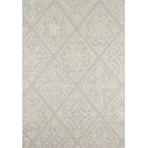 Alfombra con motivo floral gris - 70x140