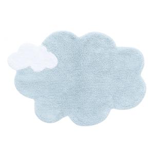Alfombra de algodón azul con forma de nube 70x100cm