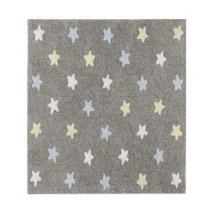 Alfombra de algodón con estrella - multicolor - 120 x 160