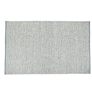 Alfombra de algodón reciclado color crudo y azul 160 x 230