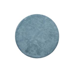 Alfombra de baño blanda redonda algodón azul 90 rd.