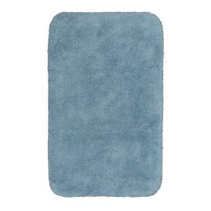 Alfombra de baño suave algodón azul 80x150