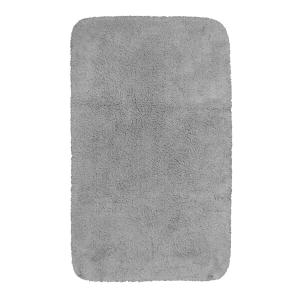 Alfombra de baño suave algodón gris claro 80x150