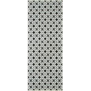 Alfombra de cocina azulejos negro 70x180