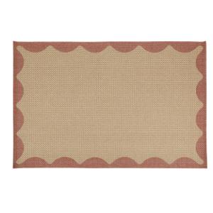 Alfombra de exterior 160x230  tejido plano beige y terracot…