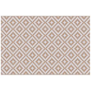 Alfombra de exterior 182x274x0.3 cm café y blanco