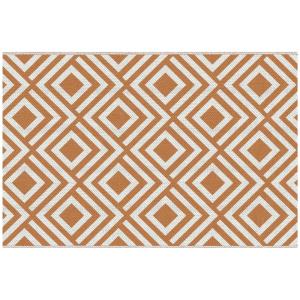 Alfombra de exterior 182x274x0.3 cm rojo óxido y blanco