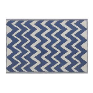 Alfombra de exterior de material sintético azul 180x120cm