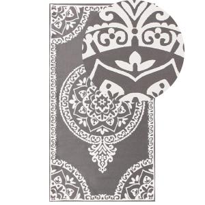 Alfombra de exterior de material sintético gris 150x80cm