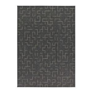 Alfombra de exterior geométrica gris 77x150 cm