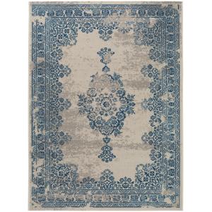 Alfombra de exterior & interior beige/azul 240x340