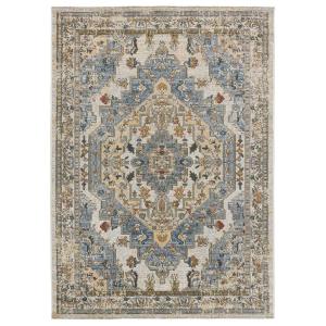 Alfombra de exterior/interior estilo vintage azul, 120x170…