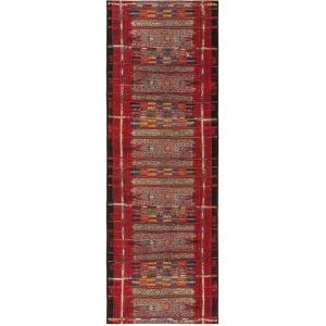 Alfombra de exterior & interior multicolor/rojo 80x250