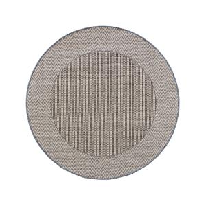 Alfombra de exterior & interior redonda beige/azul ø 130 re…