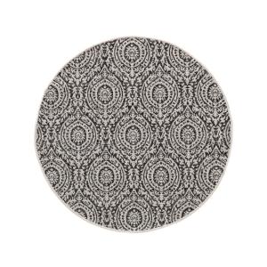 Alfombra de exterior & interior redonda blanco y negro ø 12…