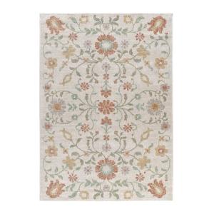 Alfombra de exterior motivos florales beige/multicolor 120x…