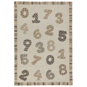 Alfombra de habitación infantil tejida a mano números blanc…