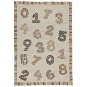Alfombra de habitación infantil tejida a mano números blanc…