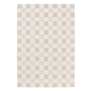 Alfombra de interior/exterior, estampado de cuadros beige,…