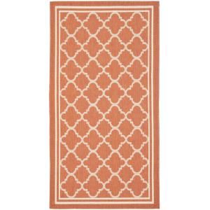 Alfombra de interior/exterior naranja/beige 80 x 150