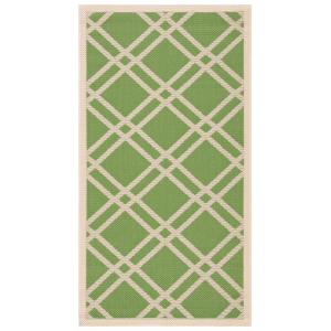 Alfombra de interior/exterior verde/beige 80 x 150