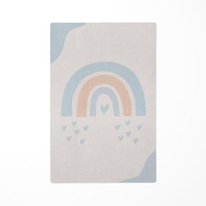 Alfombra de juego infantil arcoíris azul 85x130cm