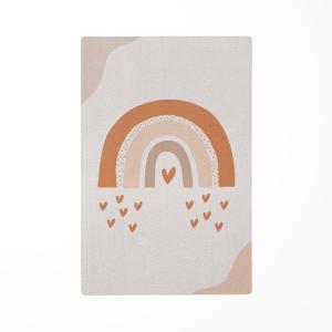 Alfombra de juego infantil arcoíris marrón 85x130cm