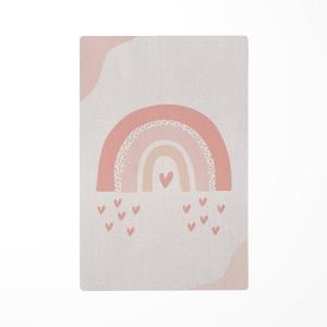 Alfombra de juego infantil arcoíris rosa 85x130cm