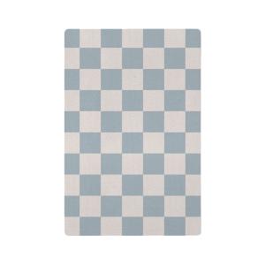 Alfombra de juego infantil cuadros azul 118x180cm