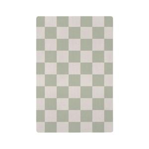 Alfombra de juego infantil cuadros verde 118x180cm