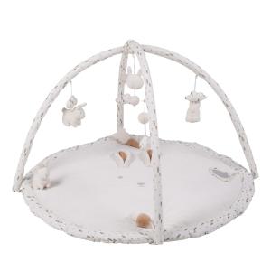 Alfombra de juegos con forma de cabeza de conejo, beige, ca…