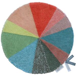 Alfombra de lana multicolor 120x120 cm