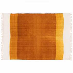 Alfombra de lana tejida plana amarilla/naranja de 120 x 170…