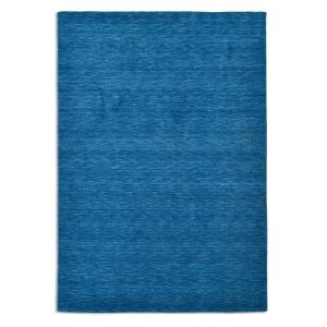 Alfombra de lana virgen tejida a mano - azul - 140x200 cm