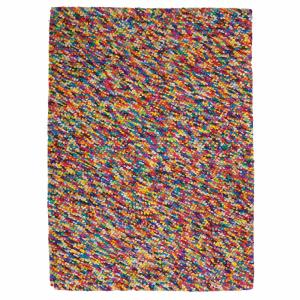 Alfombra de lana y algodón multicolor 160 × 230 cm