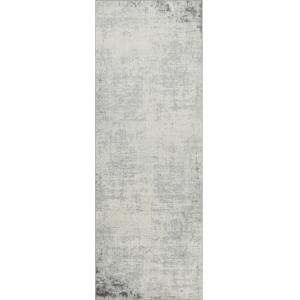 Alfombra de pasillo abstracta moderna blanco/gris 80x220