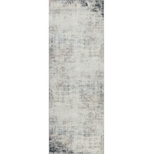 Alfombra de pasillo abstracta moderna marfil/gris/azul 80x2…