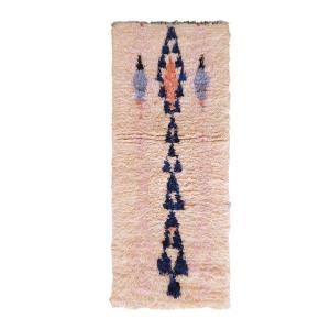 Alfombra de pasillo berbere marroquí pura lana 66 x 160 cm