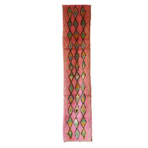 Alfombra de pasillo berbere marroquí pura lana 70 x 340 cm