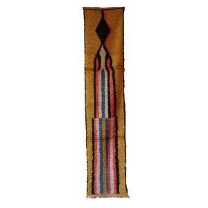 Alfombra de pasillo berbere marroquí pura lana 72 x 336 cm