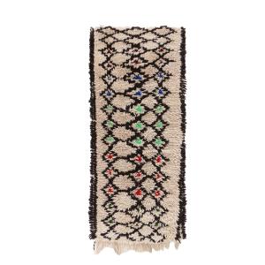 Alfombra de pasillo berbere marroquí pura lana 80 x 188 cm