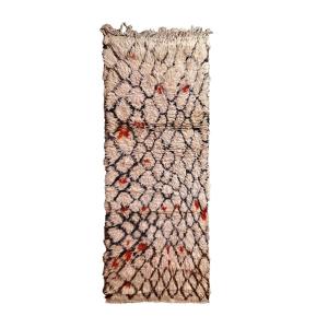 Alfombra de pasillo berbere marroquí pura lana 90 x 240 cm