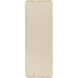 Alfombra de pasillo de yute marrón claro/topo 80x220